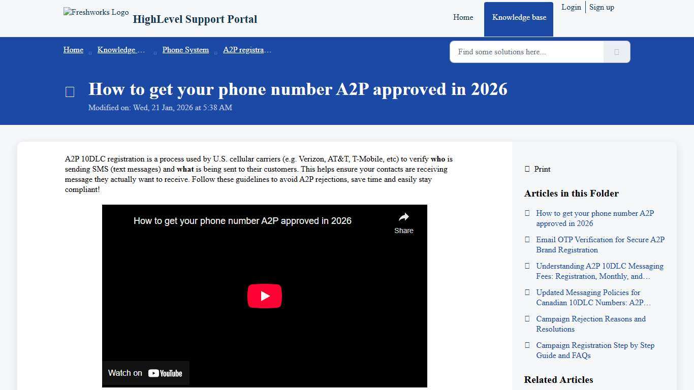 HighLevel A2P Opt‑In Compliance : HighLevel Support Portal